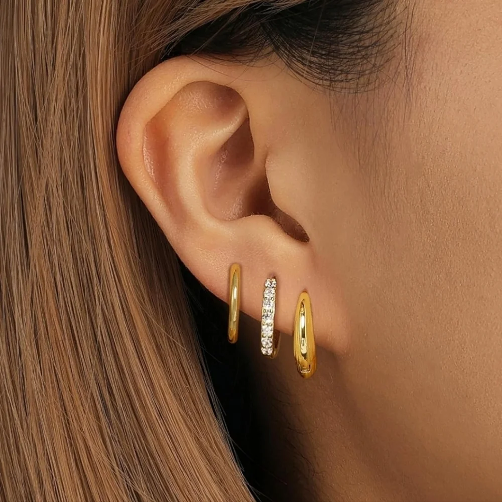 Elegant Gold and Silver Hoop Earrings